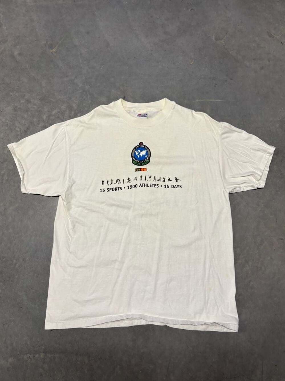 Vintage 1998 New York Goodwill Games Hanes Beefy-T Graphic T-Shirt